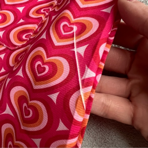 Unique Vintage Smak Parlour Hypnotic Heart Retro Valentine Mod Button Skirt Pink - Picture 9 of 14